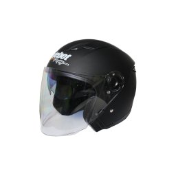 Casca moto semi-integrala cu ochelari pentru adulti, Safebet HF-223, culoare negru, marime L