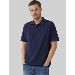 s.Oliver Tricou polo barbati, din piqué waffle, Regular fit, Bleumarin inchis (SELECTATI MARIMEA: XL)