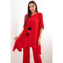 Kesi Włoski Set of blouse + pants with pendant red