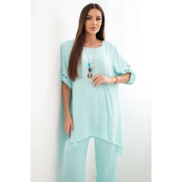 Kesi Włoski Set of blouse + pants with pendant mint
