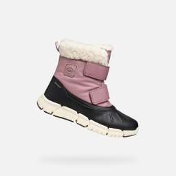 Pantofi roz de iarnă pentru fete Geox Flexyper