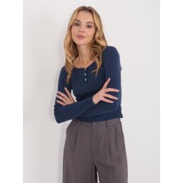 Bluză bleumarin cu mânecă lungă