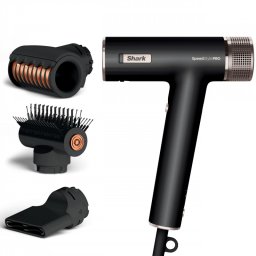 Uscator de par 3-in-1 Shark SpeedStyle Pro HD731EU, 1750 W, 3 viteze, 4 setari, Coanda, Recunoastere duza iQ, Protectie scalp, Negru