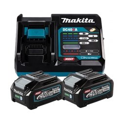 Makita - 2xBL4040 + DC40RA - Set 2 acumulatori si incarcator, Li-Ion, 40 V, 4 Ah, incarcare rapida