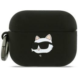 Husă Karl Lagerfeld Silicone Choupette Head 3D pentru AirPods Pro 3 – Negru