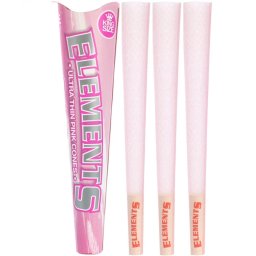 Elements Pink Conuri roz pre-rulate King Size x3