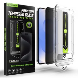 Folie de protectie Ecran Privacy Techsuit TitanGlass CrystalHD pentru Samsung Galaxy S26 S942, Sticla Securizata, Full Glue