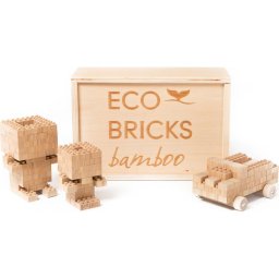 Set de construcții din lemn ECO BRICKS, 145 piese