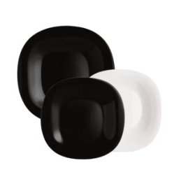 Set de Masa Luminarc, 18 Farfurii, Alb Negru, Perfect Home