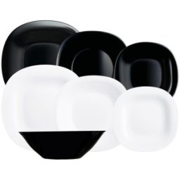 Serviciu de Masa Carine, Alb / Negru, 19 Piese, Luminarc