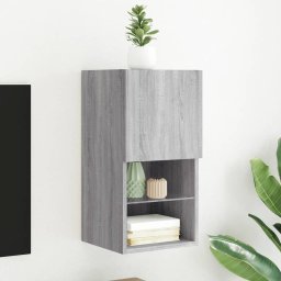 Comoda TV cu lumini LED, gri sonoma, 30,5x30x60 cm GartenMobel Dekor