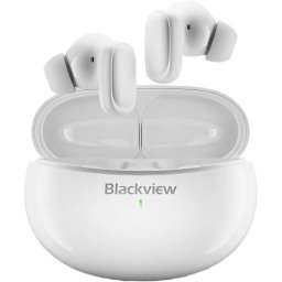 Casti wireless in-ear Blackview AirBuds 30, AI Real-time Translator, Bluetooth 5.4, IPX7, Ceramic White