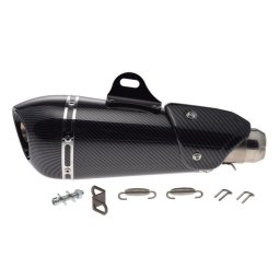 Final evacuare moto universala, diametru teava 36mm, culoare negru carbon