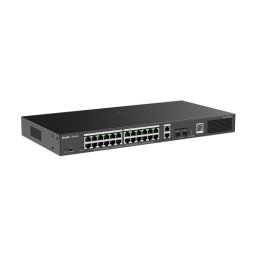Switch 24 porturi PoE, 2 porturi GE, 2 porturi SFP, Gigabit, Cloud Management - Ruijie RG-ES228GS-P