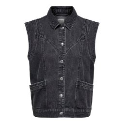 ONLY Vestă 'ONLKENNEDY' negru denim