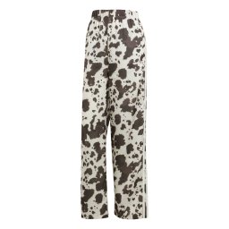 ADIDAS ORIGINALS Pantaloni 'Satin Wide Leg' maro închis / alb murdar