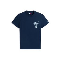 Tommy Jeans Tricou 'CITY SIGN' albastru marin / alb