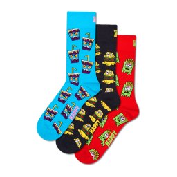 Happy Socks Șosete 'Hangry Meal' azuriu / galben / roșu / negru