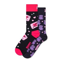 Happy Socks Șosete 'Love Tickets' lila / roz / roz deschis / negru