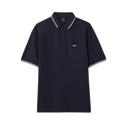 ARMANI EXCHANGE Tricou bleumarin / alb