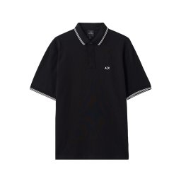 ARMANI EXCHANGE Tricou negru / alb