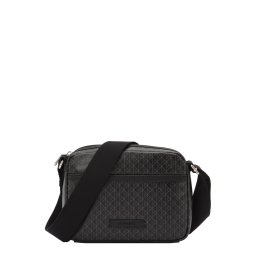 Calvin Klein Geantă de umăr 'Coated Emblem Print Camera' gri / negru