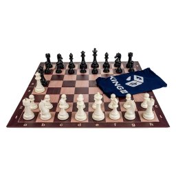 Combo set Club Pro: Tabla sah din PVC Imitatie lemn +Piese de sah din plastic no. 6 Club Pro
