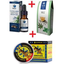 Set CBG antiimflamator Ulei canabis CBG 20% Plant of Remedy 10ml + Ceai menta Eco Relaxare si Revigorare cu 7% - 8% CBG (fara cofeina) Plant of life + Balsam Durere Sport Antiinflamator CBD 3% + CBG 0.6 canabigerol
