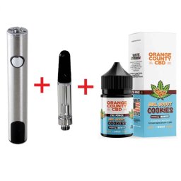 Set Baterie Vaporizator Pen BL USB-C LED + Cartus 510 + E-Liquid CBD 1500mg Girl Scout Cookies Orange County Cali 50ml