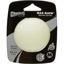 Chuckit! Max Glow - Strălucește în întuneric - Minge de cauciuc pentru câini (M; 6 cm)