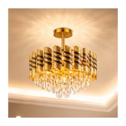BRILAGI - Lustră de tavan aplicată CRISTAL 5xE14/40W/230V Ø 38 cm