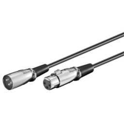 Cablu Microfon XLR 3 Pini Tata - XLR 3 Pini Mama, Negru 6m Goobay