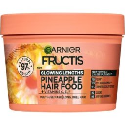 Set 2 x Masca de Par Garnier Fructis Hair Food Ananas, pentru Par Lung si Lipsit de Stralucire, 390 ml