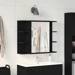 Dulap cu oglinda Stejar Negru 80 x 20,5 x 64 cm Lemn compozit GartenMobel Dekor