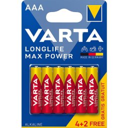 Baterie Varta Longlife Max Power, AAA / LR3, Set 6 bucati