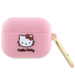 Husă Hello Kitty Silicone 3D Kitty Head pentru AirPods Pro 1/2 – Roz