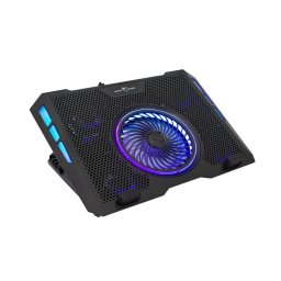 Cooler Laptop Cooler LaptopMax. 17.3" Cooling Pad 5 Ventilatoare Flux de Aer Ajustabil 30 CFM Reglabil pe Inaltime 6 pozitii USB Suplimentar 15dB Negru