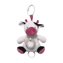 Cutie muzicală vacă albă și vișinie 18 cm