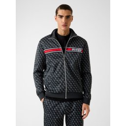 GUESS Bluză cu fermoar sport roșu / negru / alb