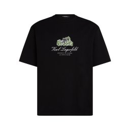 Karl Lagerfeld Tricou 'Villa la Vigie' verde / negru / alb