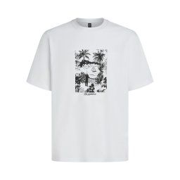 Karl Lagerfeld Tricou 'Villa la Vigie' gri / negru / alb