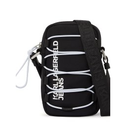 KARL LAGERFELD JEANS Geantă de umăr 'Pouch' negru / alb