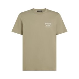 Karl Lagerfeld Tricou 'Vacances' kaki / alb