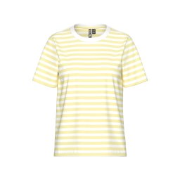 PIECES Tricou 'PCRIA' galben deschis / alb
