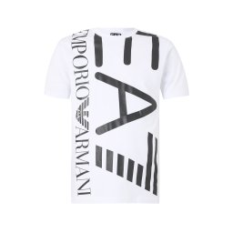 EA7 Emporio Armani Tricou negru / alb