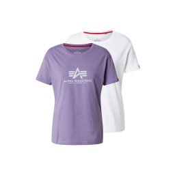 ALPHA INDUSTRIES Tricou lila / negru / alb