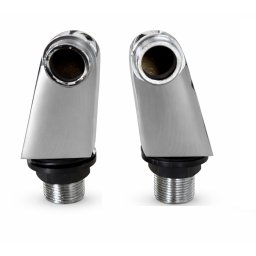 Set 2 buc cot adaptor 3/4 x 3/4 , model dreptunghiular, pentru montaj baterie baie pe cada, alama, cromat