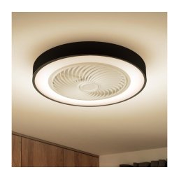 Lampă LED dimmabilă cu ventilator BRILAGI-LED, LED/30W/230V, 3000-6500K, negru+telecomandă