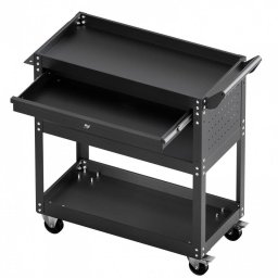 Carucior cu 4 niveluri pentru scule, Vivatechnix max 160 kg, 4 x roti, 830 x 350 x 826 mm, 1 sertar cu cheie, carlige laterale