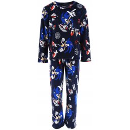 Pijama din velur, 2 piese, maneca lunga Sonic